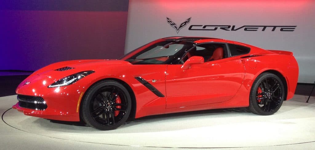red luxury corvette car